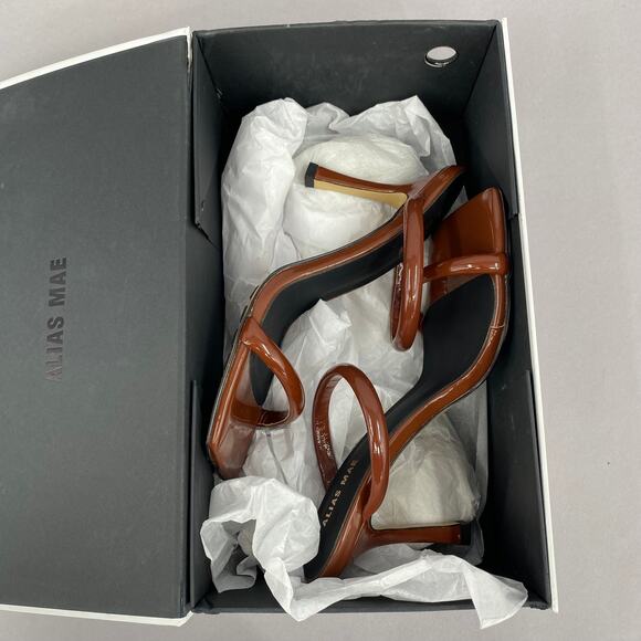 Alias Mae Lee Stiletto Heels Brown‎ Cognac Size 38 AMAE-WZ146 Strappy Sandals - Picture 7 of 14